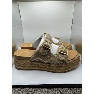 Dolce Vita 9 Wixie Beaded Strap Platform Sandal Espadrille Nuetral Glam Boho